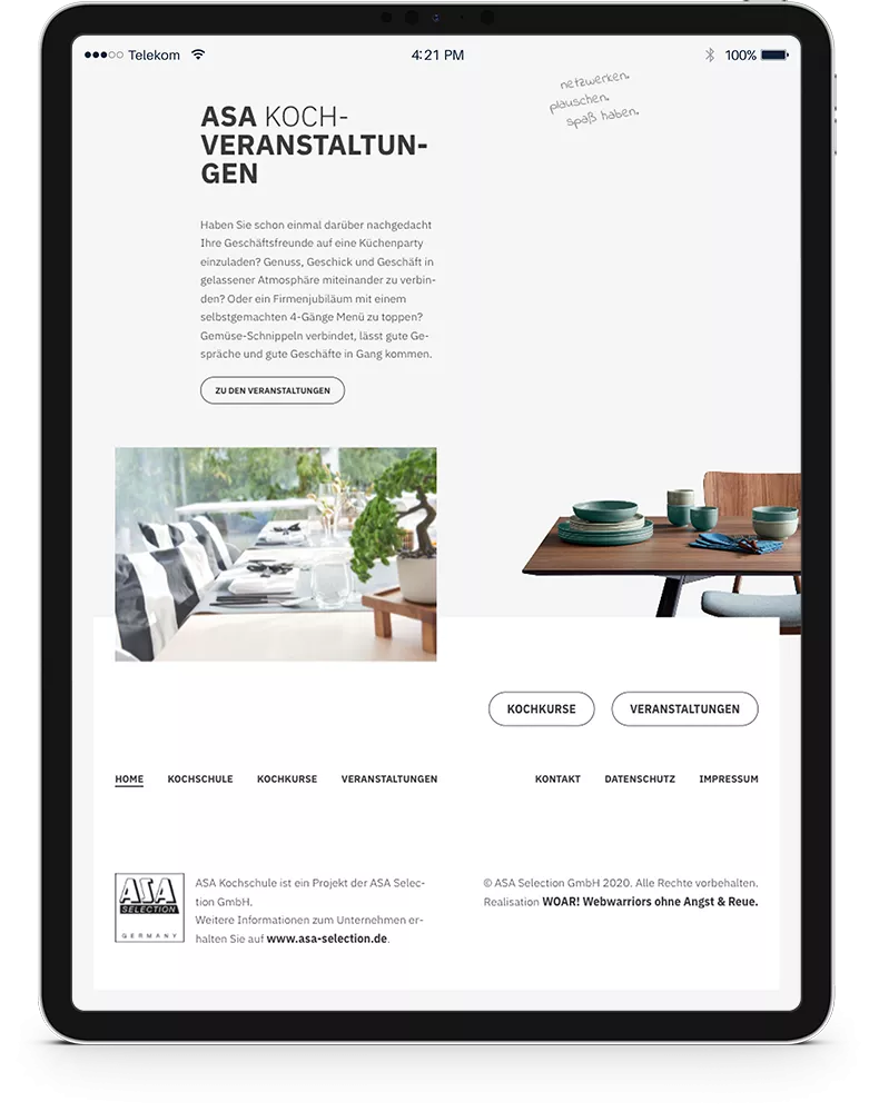 iPad ASA Selection Kochschule