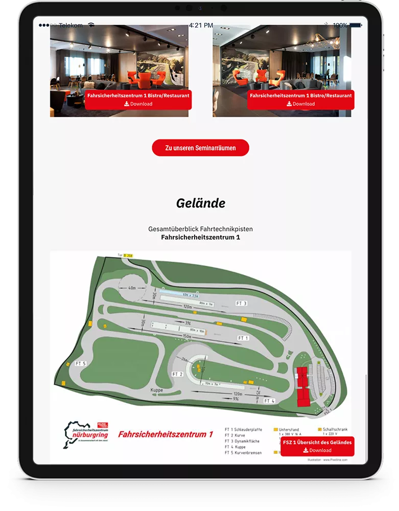 iPad Fahrsicherheitszentrum Nürburgring
