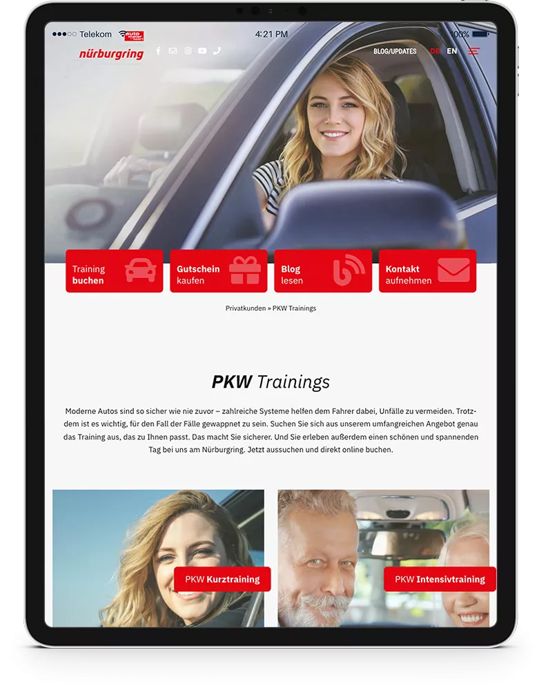 iPad Fahrsicherheitszentrum Nürburgring