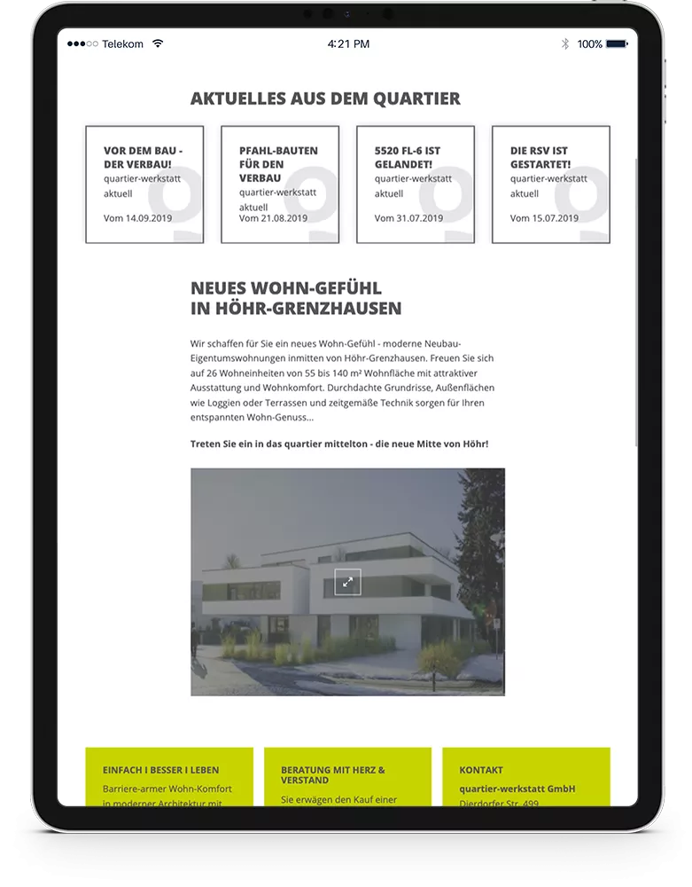 iPad Quartier Werkstatt