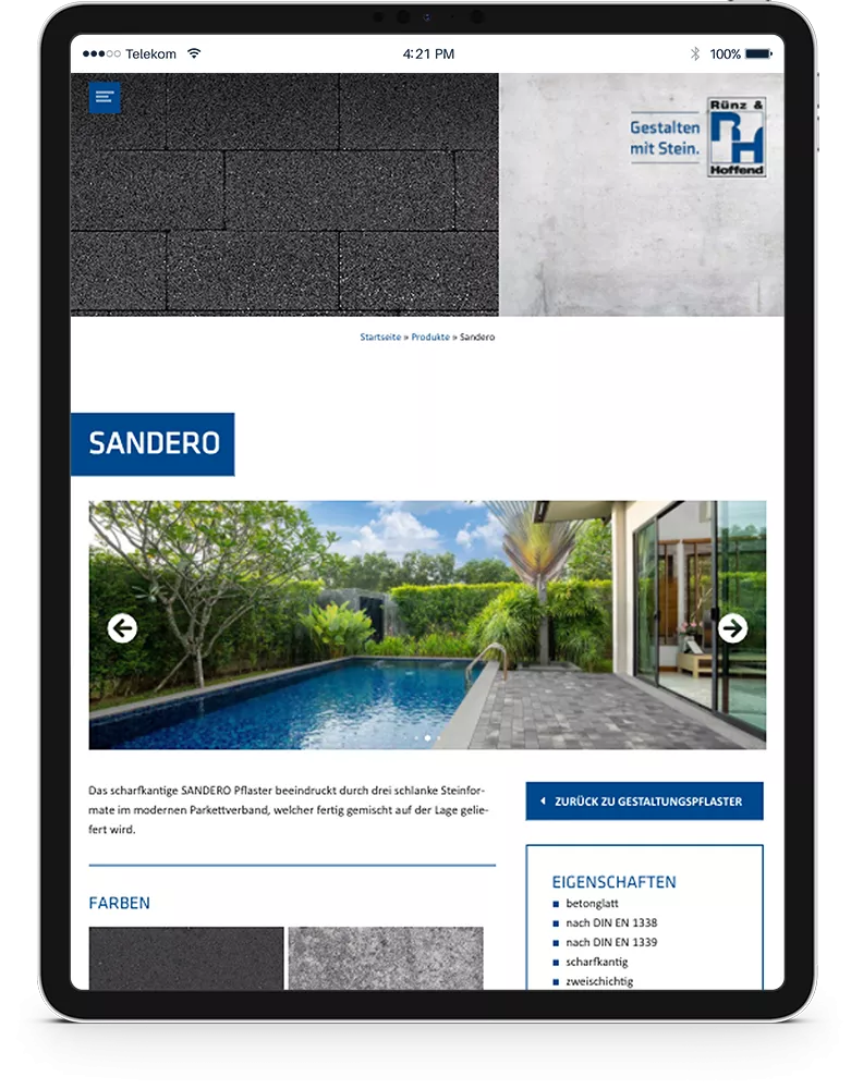 Rünz Hoffend mobile auf iPad