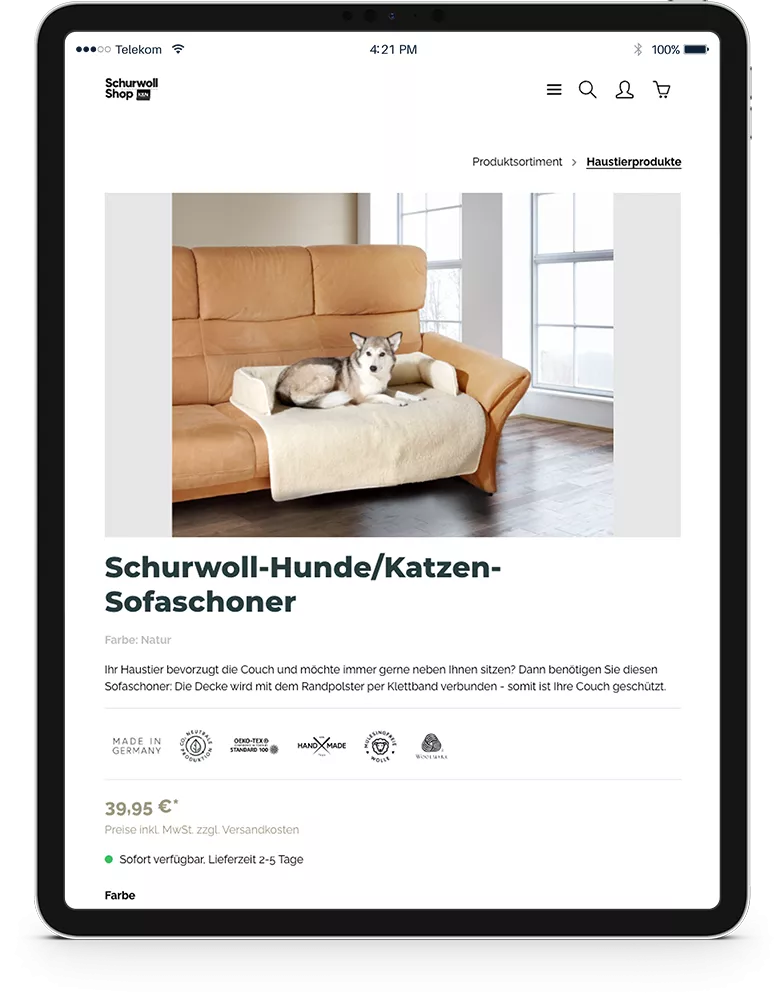 iPad Schurwollshop